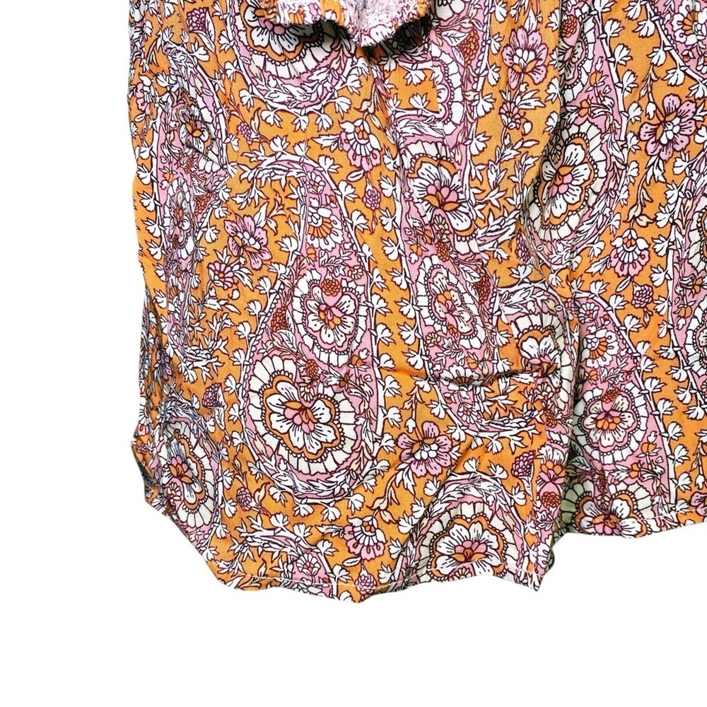 Mason & Belle Women's Paisley Print Top - Orange, Pink, and White - Picture 6 of 13